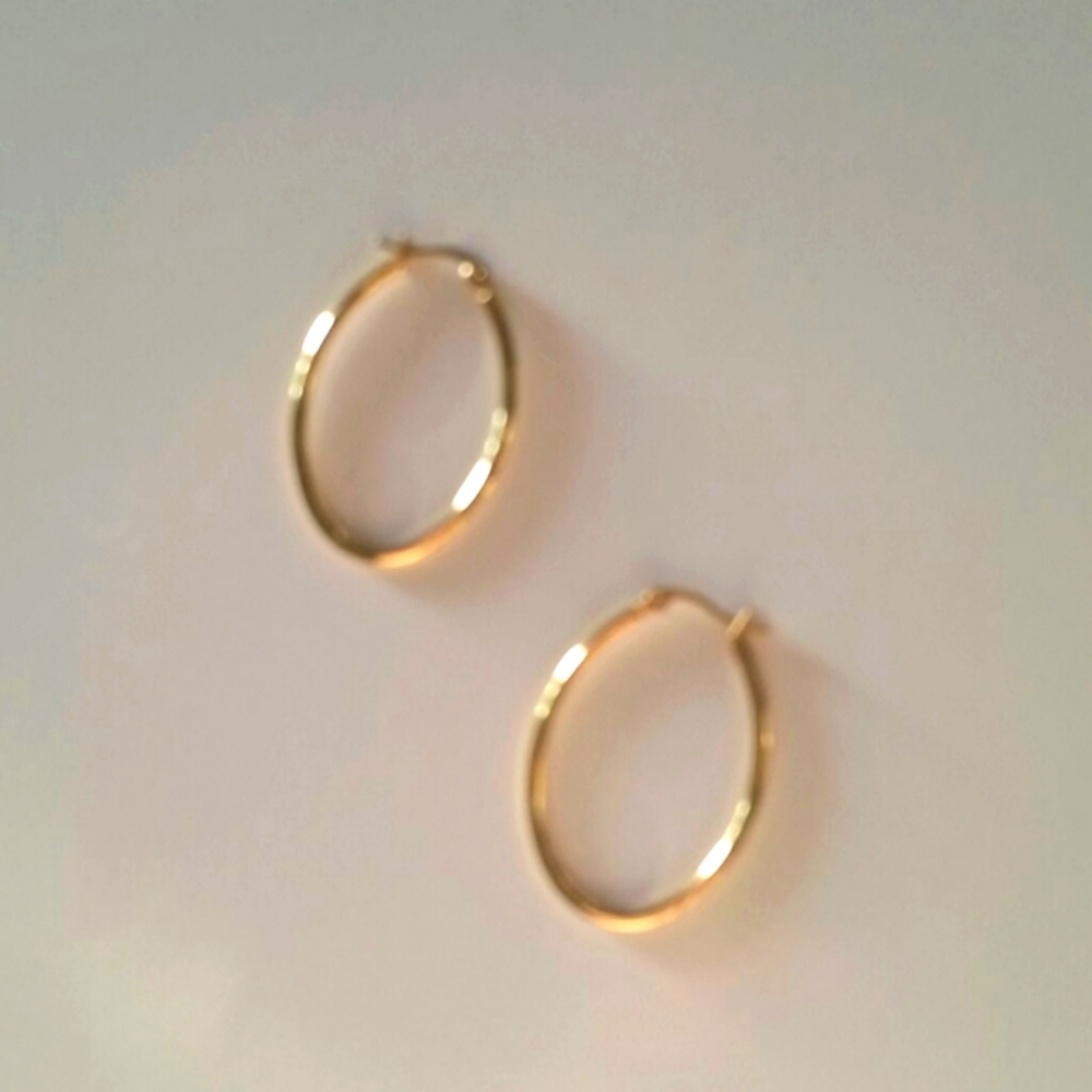 ✨🎁 Oval Hoop Earrings Elegant Gold Over Stainless
